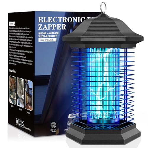 Fiveye Bug Zapper Outdoor Indoor, Electric Mosquito Zapper with 18W Power & 4400V High-Voltage, Coverage of 1/2 Acre, 5ft Power Cord, 3 Prong Plug, Waterproof Fly Trap for Patio, Backyard, Garden