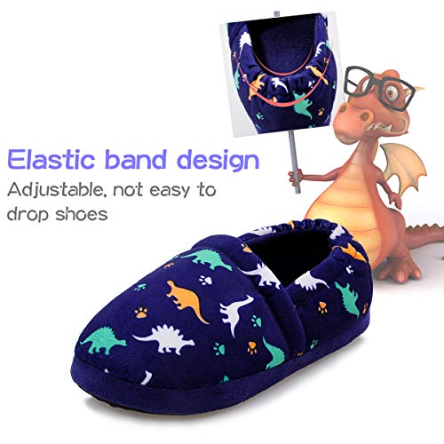 Mixin Little Big Kids Boys And Girls Home Indoor Outdoor Slippers Hard Sole Size 2 3 M Dark Blue thumb #3