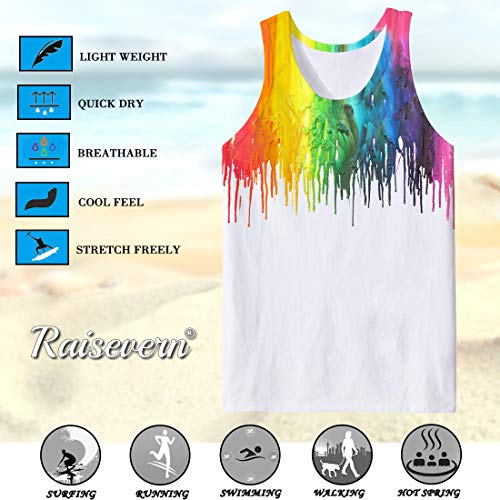 Camiseta sin mangas Raisevern con impresión tridimensional y fusión multicolor B 6