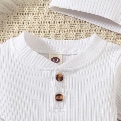 Aalizzwell Newborn Baby Ribbed Romper3