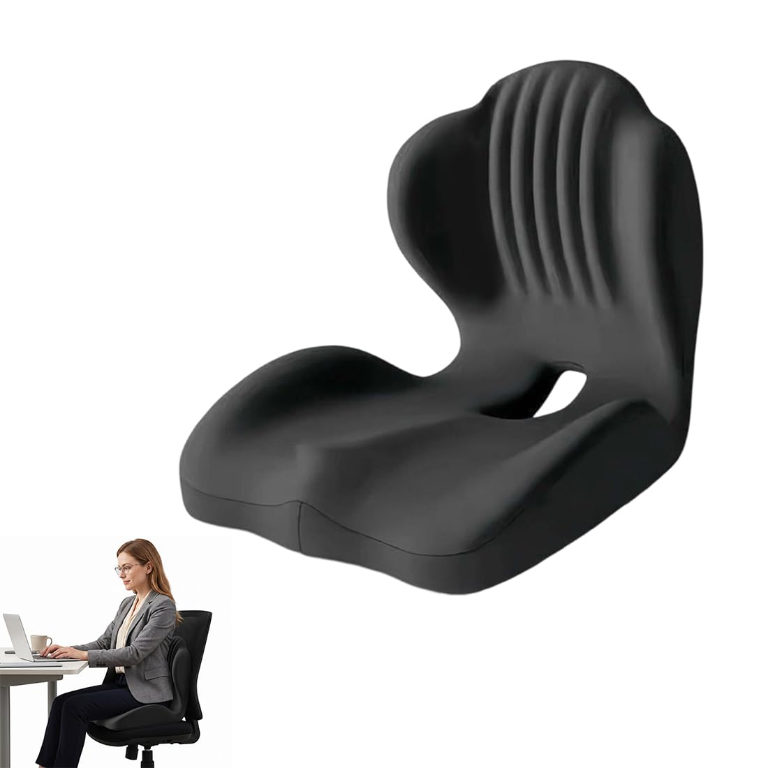 Coussin d'assise orthopédique LOMUG en forme de L pour chaise de bureau