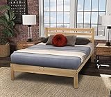KD Frames Lexington Platform Bed - King Bed Frame - Unfinished Wood Bed Frame - Natural, Minimalist Bed with Slatted Headboard - Easy Assembly, No Box Spring Needed - Solid Wood King Platform Bed