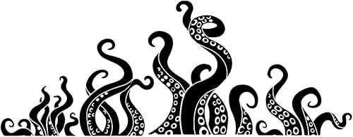 SUPERDANT Calcomanía de pared de tentáculos de pulpo negro, decoración de pared de animales marinos, mural, decoración de arte para el hogar,