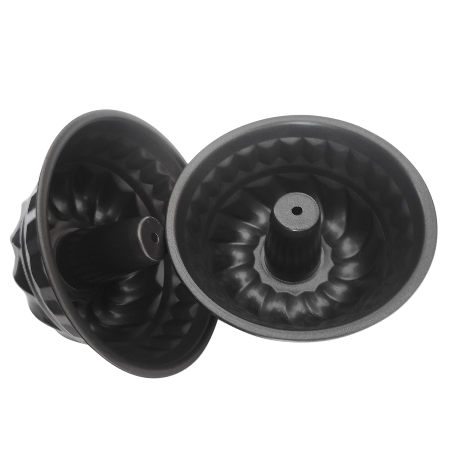 Molde pequeño Bundt para tartas de 6 pulgadas, antiadherentes para hornear, estriados para hornear, lata de tubo redondo de tamaño mediano, molde de acero al carbono para hornear libra de 4