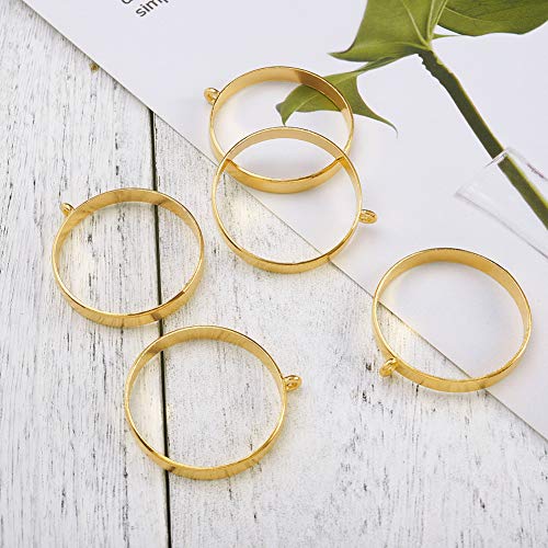 Cheriswelry 10pcs Open Back Bezel Pendants Golden Geometric Round Circle Hollow Frames Trays Molds for DIY Resin Jewellery Crafts Making - Image 4