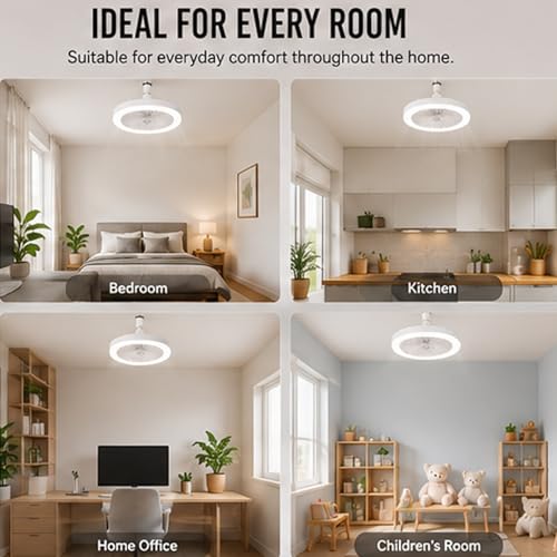 Ventilador de techo con luz, control remoto y tres modos de iluminación 3
