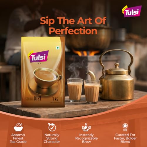 Image of Tulsi Tea Strong Dust | Premium Dust Chai Patti | Extra Strong Taste | Dhaba Style Blend For Tea Lovers Parent (2KG)