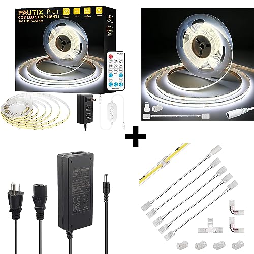Tira LED COB 20 pies 5000K regulable con control remoto miniatura 1
