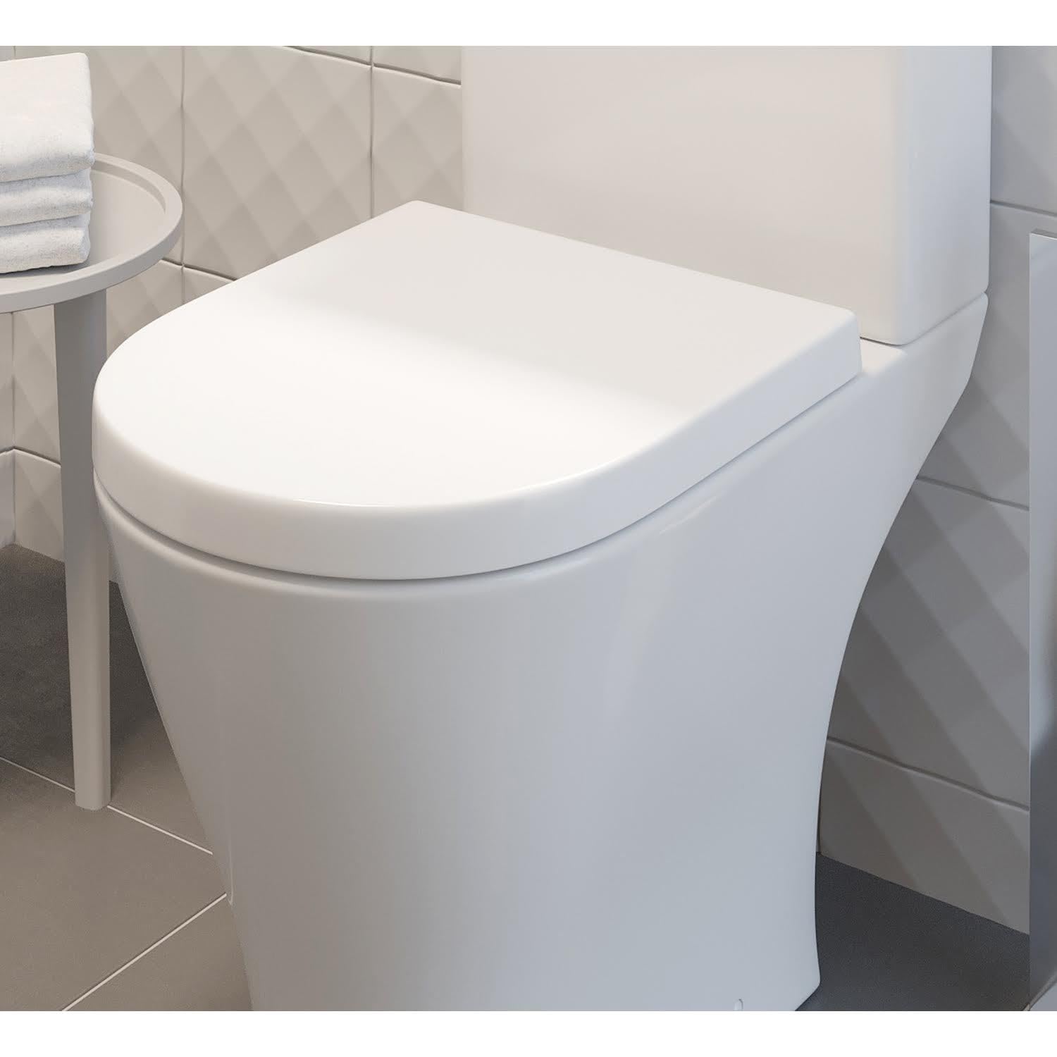 Ceramica Arles Soft Close D Shape White Toilet Seat