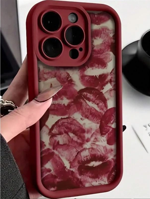 COVERLY Lips Back Case Cover Compatible for Samsung S25 | Hot 3D Sexy Lips Retro Embossed | 360 Camera Protection | Lipstick Kiss Print Cute Soft Touch Liquid Silicone Phone Case (TPU | Love Red)