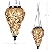 Exhart Amber Solar Lantern – Glass Tear-Shaped Hanging Lantern – Teardrop Glass Ceiling Lantern Hangs in a Metal Cage w/ 12 Blue LED Firefly Solar Lights 7