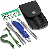 MYDAISY Zeckenzange für Hunde 5er Set mit Etui -Zeckenzange set für Haustiere - Zeckenhaken - Zeckenpinzette