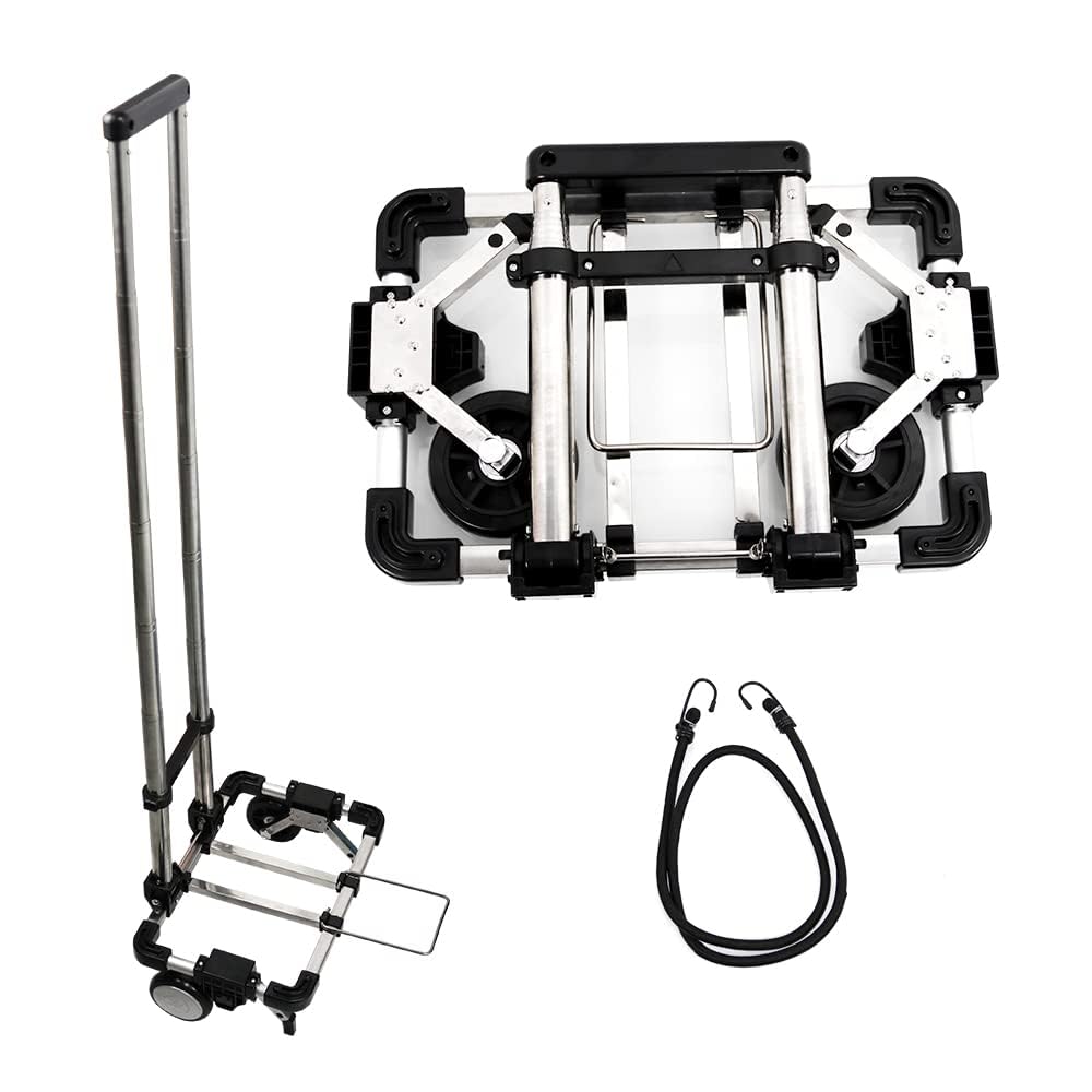 CNQLIS Folding Hand Truck,Portable Carrying Cart, Compact, Mini Lightweight for Travel/Auto/Moving/Office Use,12in.Hx9in.W Fits Most Backpacks- 55lbs