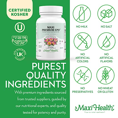 Organic Evening Primrose Oil Capsules 1500Mg - Epo Gamma Linolenic Acid Supplement - Hormone Balance For Women - Pms & Hot Flashes Menopause Relief - Gla Hormonal Acne Supplements, 90 Count #TOP4