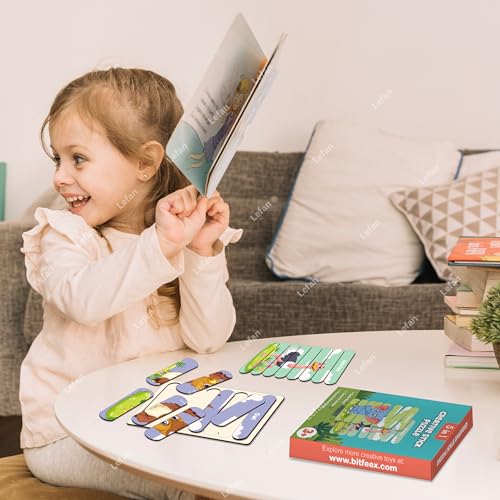 Image of Lefan 5-in-1 Wooden Bird Stick Puzzle - Animal Puzzle Sticks Set Kids Toys for 2-5 Years boy - Montessori Early Learning Toy Gift 3 4 5 6 7 8 Years Kids