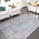 Taleta MAILA Teppich Wohnzimmer,Waschbarer Orientteppich Faltbar, Vintage Küchenteppich für Esszimmer, Schlafzimmer, Arbeitszimmer, Büro, Outdoor Picknick, Blau 160x230cm