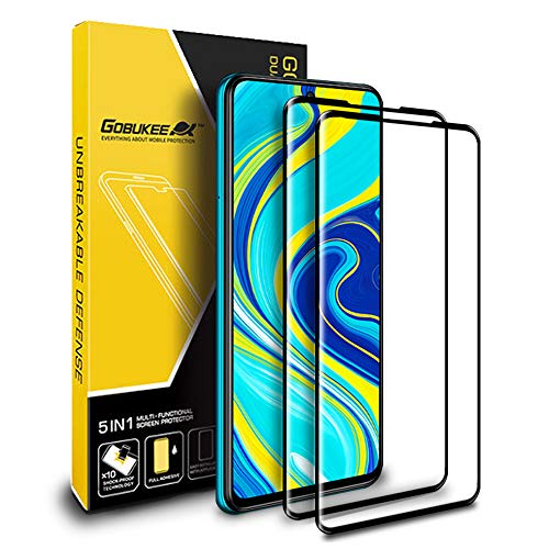 [2PACK] GOBUKEE Xiaomi Redmi Note 9/ Note 9s/ Note 9 Pro Screen Protector [Full Coverage] 9H-Hardness HD Clear Anti-Fingerprint Tempered Glass for Redmi Note9 / Note9s / Note9ProScreen Protector