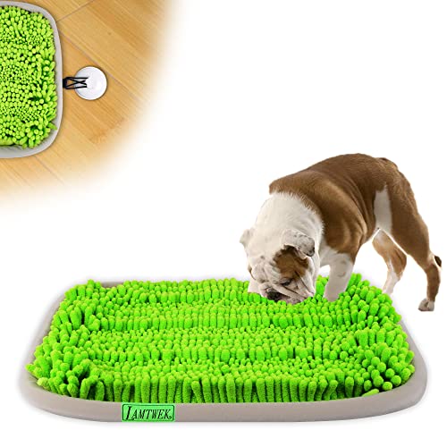 LAMTWEK Schnüffelteppich für Hunde (17 x 21 cm) - Intelligenzspielzeug, Washbar, Rutschfest, 2 Saugnäpfe