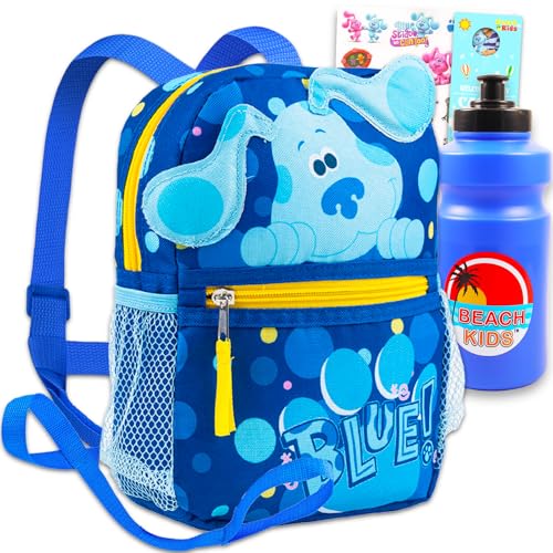 Blues Clues 10 Harness Backpack for Toddlers - Boys Backpack for Kids Bundle with Water Bottle Stickers More | Blues Clues Toddler Leash Bag