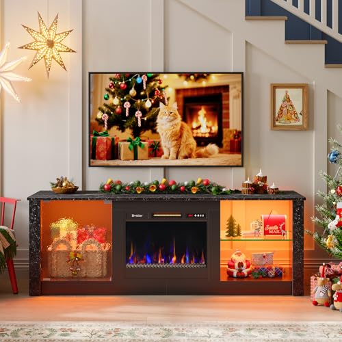 Bestier 63 Electric Fireplace TV Stand for Up to 70