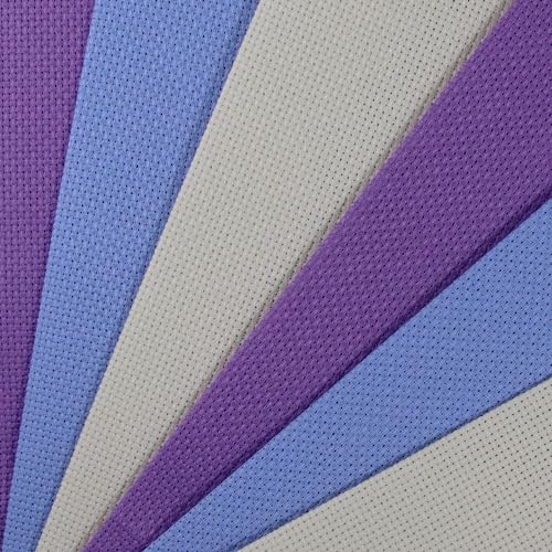 Image of KCS 6 pc of 12 inch x 18 inch(30cmx45cm) 14CT Counted Cotton Aida Cloth Cross Stitch Fabric (Cream+Light Blue+Lavender)