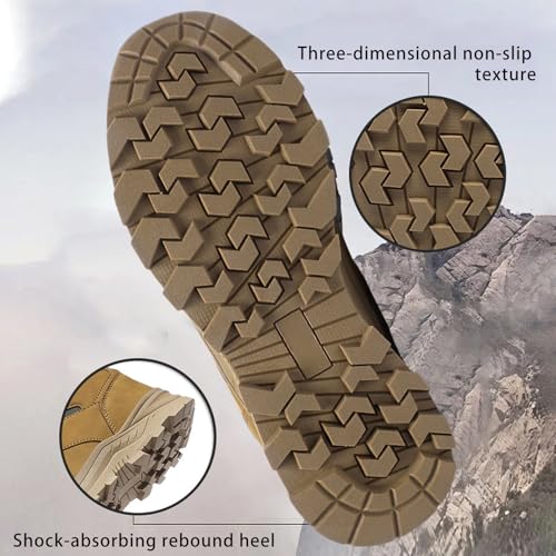 Men's Lightweight Warm Hiking Boots Platform Non-Slip Waterproof Fur Lined Lace-Up High Top Snow Boots Outdoor Trekking Walking Booties3