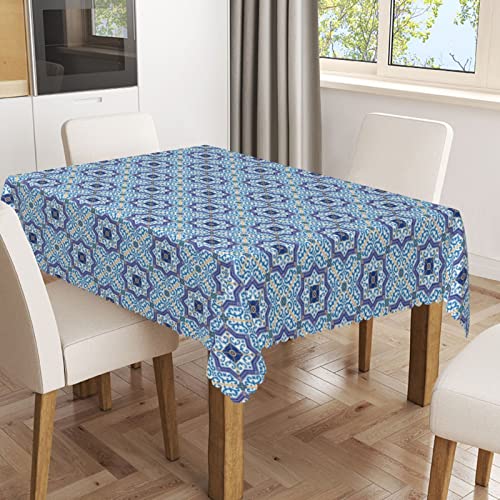 Lirduipu Moroccan Pattern Tablecloth 52X70 Inch, Rectangle Table Clothes For 4 Ft Tables - Waterproof Stain Wrinkle Resistant Reusable Print Table Cover For Kitchen Indoor Outdoor Events Party Decor #TOP1
