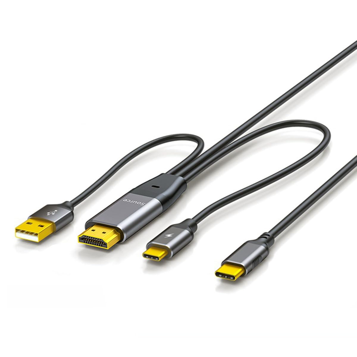 CY Cavo HDMI 4K invertito da sorgente a tipo C USB-C touch screen maschio HDTV per monitor laptop 2,0 m