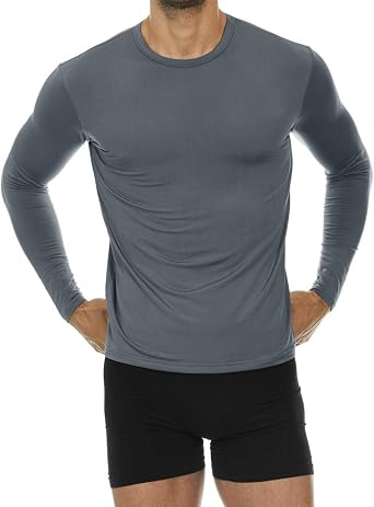 Thermajohn Thermal Shirts for Men Long Sleeve Thermal Compression Shirts for Men Base Layer Cold Weather Charcoal, 3X-Large