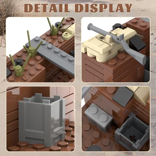 Image of WW2 Charge Point Military Building Block Set (221 Pieces) Suitable for Military Action Mini-Figures Combat Scenarios