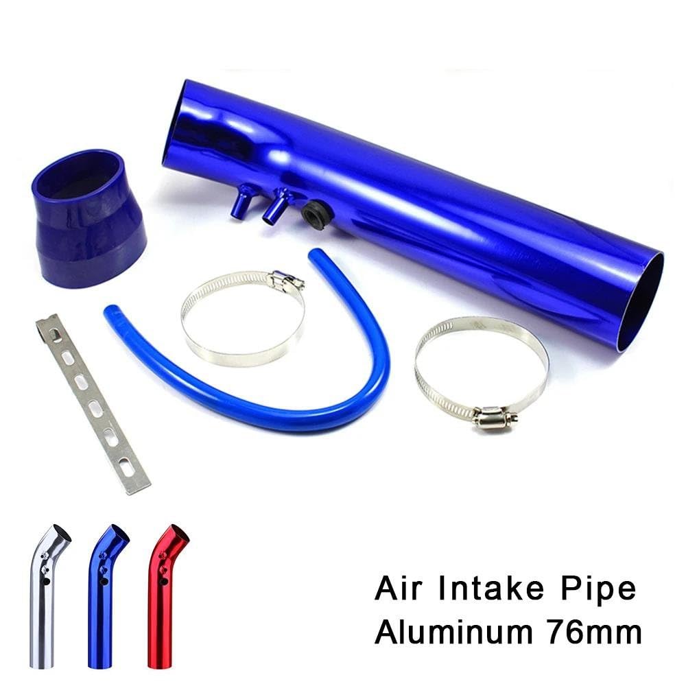Admisión Aire Tubo Entrada Aire Aluminio Universal 76mm Para Frío Kit Tubería Conducto 3 Pulgadas Con Filtro Conexión Manguera Goma 63mm A Filtro Aire