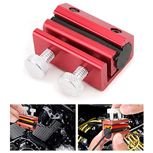 Schmiermittelwerkzeug, Dual Cable Oiler Luber Lubricator Tool Aluminiumzubehör Gummimodifikation Für ATV-Tool(rot)