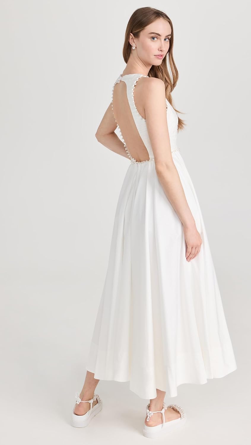 knee length dresses for ladies Aje Florence Pearl Trim Midi Dress