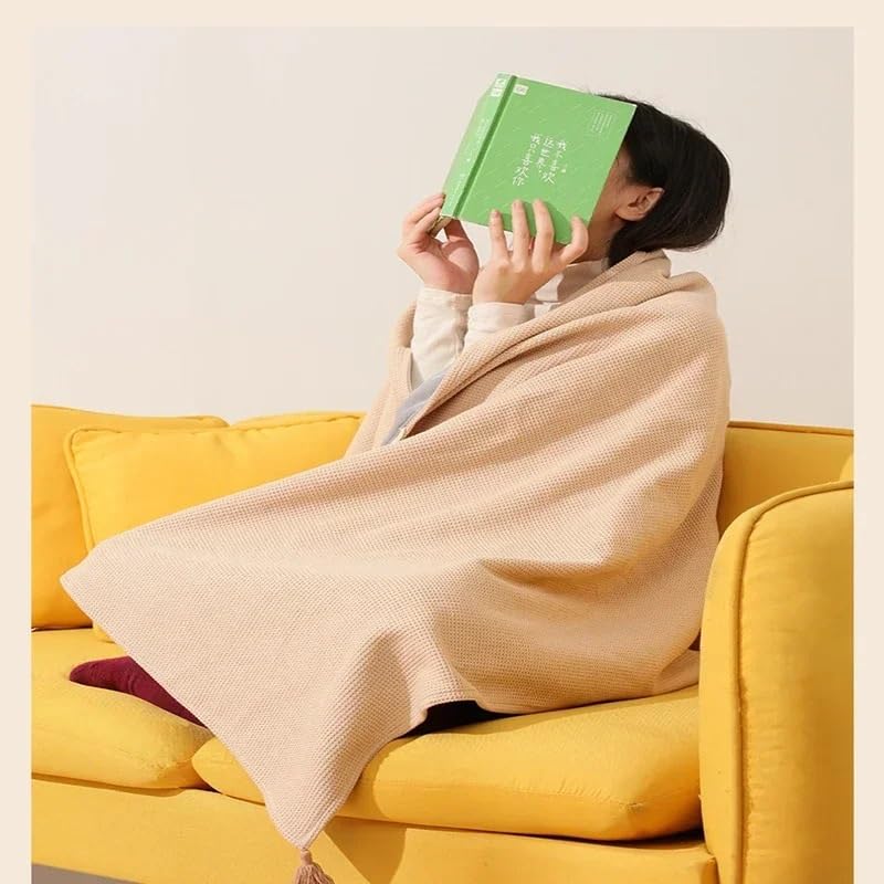Scialle Riscaldato Elettrico,Coperta Riscaldata Coperta Elettrica USB A Riscaldamento Rapido, Scialle Invernale Per Casa O Ufficio(Apricot,Including power bank)
