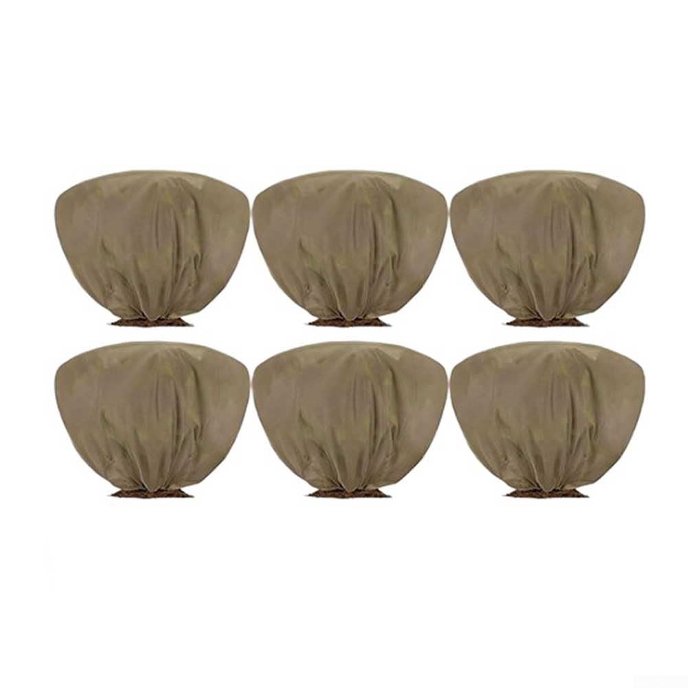Cubierta para plantas de invierno, tela no tejida, bolsa de protección contra heladas, cierre de cordón, transpirable, a prueba de humedad, escudo esencial para arbustos jóvenes (12 piezas)