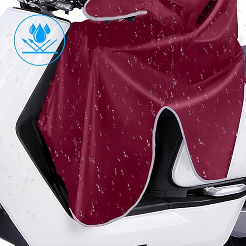 Msiud Regenponcho mit Kapuze, Regen Poncho Wiederverwendbar Regenkleidung Unisex Wander Regencape Cycling Frauen Regenmantel Regenschutz für Elektromobil Mobilität Outdoor Camping (Dunkelrot)