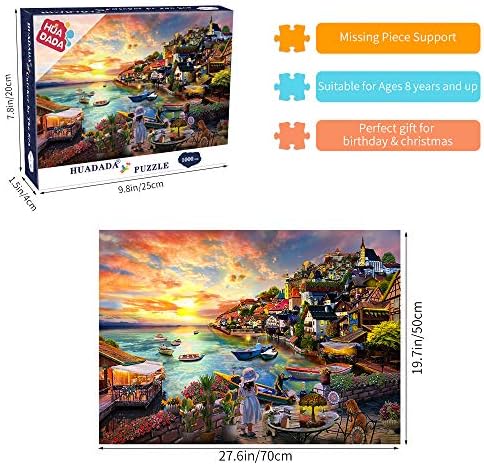HUADADA Jigsaw puzzles for adults 1000 puzzles for adults 1000 piece jigsaw puzzles for adults jigsaws 1000 pieces for adults- little girl by the sea