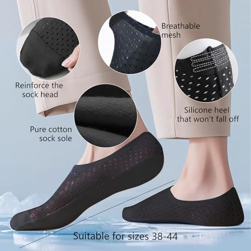 3 Pairs Thin Liner Non Slip No Show Socks For Men Cotton Thin High Elasticity Low Cut Ankle Socks With Non Slip Grips Black3