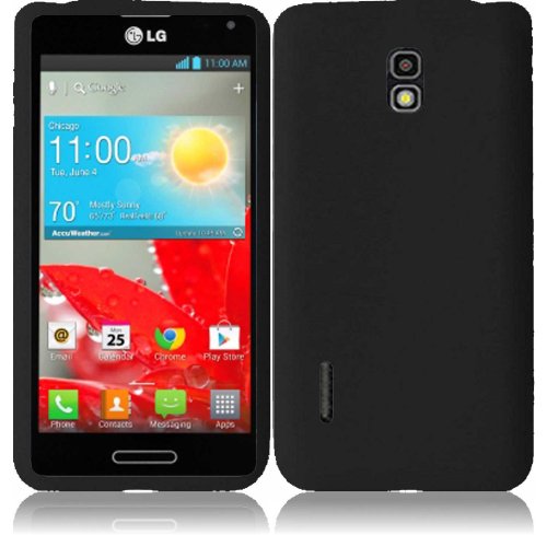 For LG Optimus F7 US780 Silicone Jelly Skin Cover Case Black Accessory