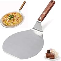 Vista 4 de Sartenes para pizza, Acero inoxidable Pizza Peel Mango de madera, Ronda Pastel Pizza Pala Cocina Hornear Herramienta