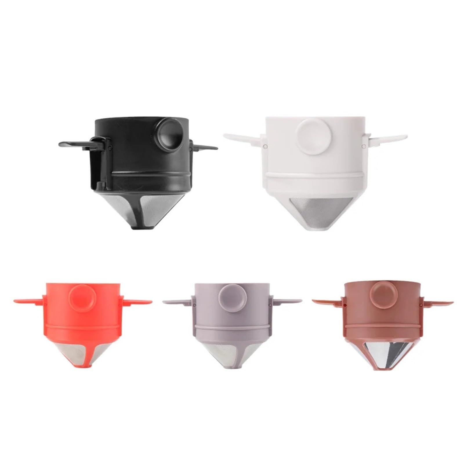 Produttore di filtri da caffè portatile pieghevole in acciaio inox, supporto da tè a goccia, riutilizzabile, senza carta, per versare (colorful)