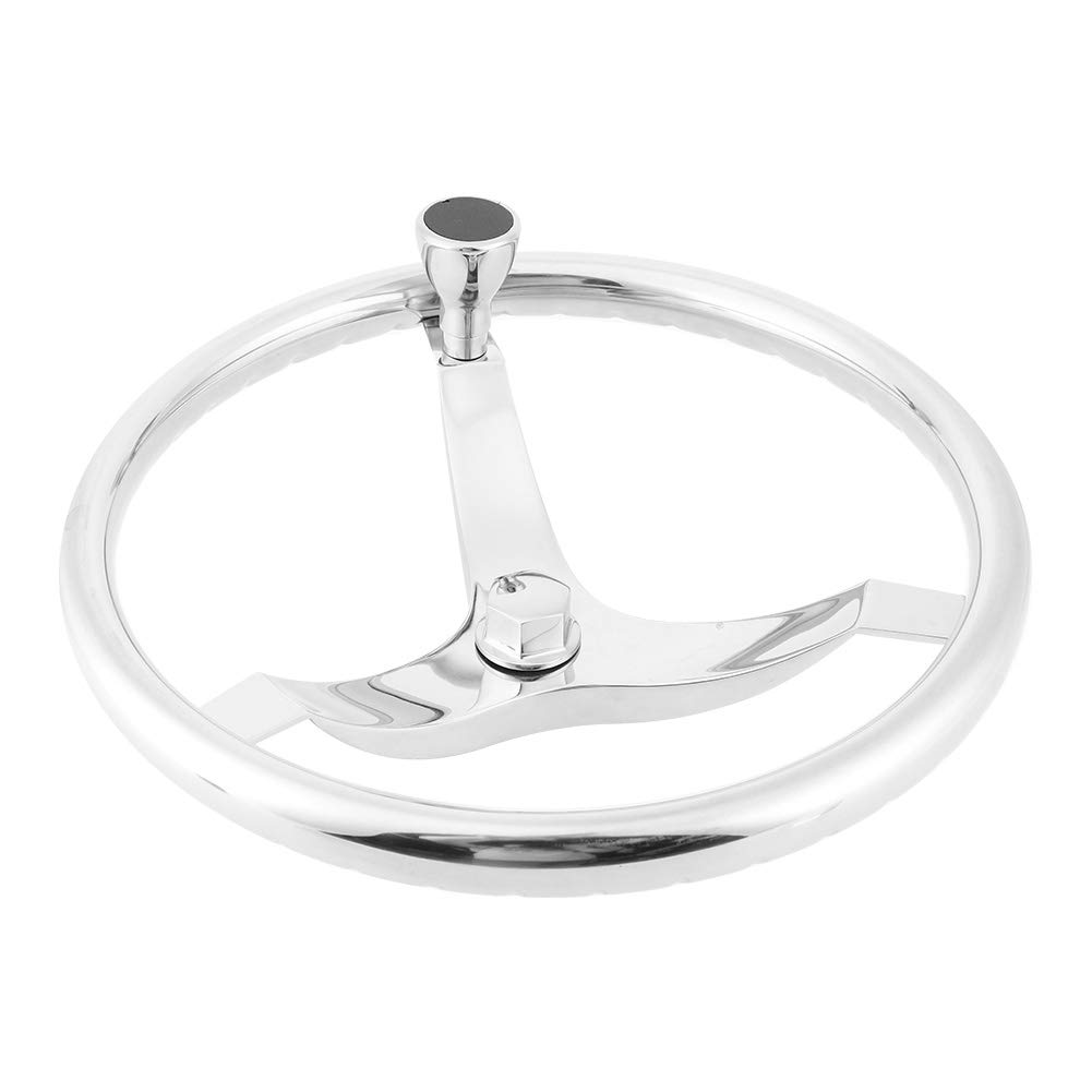 Volante della barca, Qiilu Volante per barca , volante da 13-1/2 pollici a 25 gradi 3 razze con manopola da 5/8 pollici Accessori per barche marine