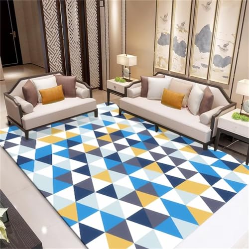 Tapis canapé bleu dense et revêtement de sol moderne 50X80Cm - 2