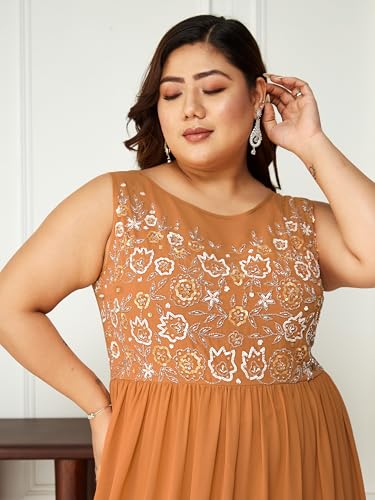 Image of Miss Chase A+ Women's Polyester Gathered Maxi Dresses