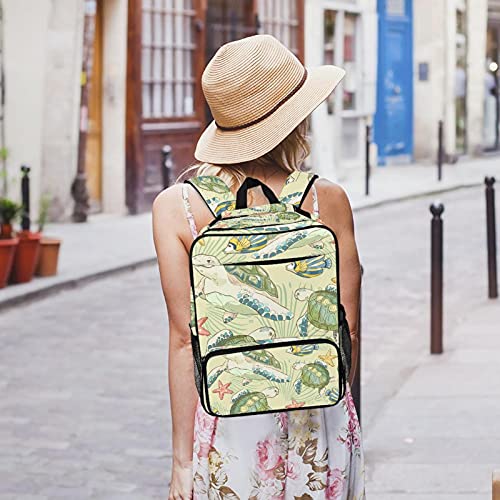 Sac à dos imprimé tortue original avec grand compartiment pour ordinateur - 7