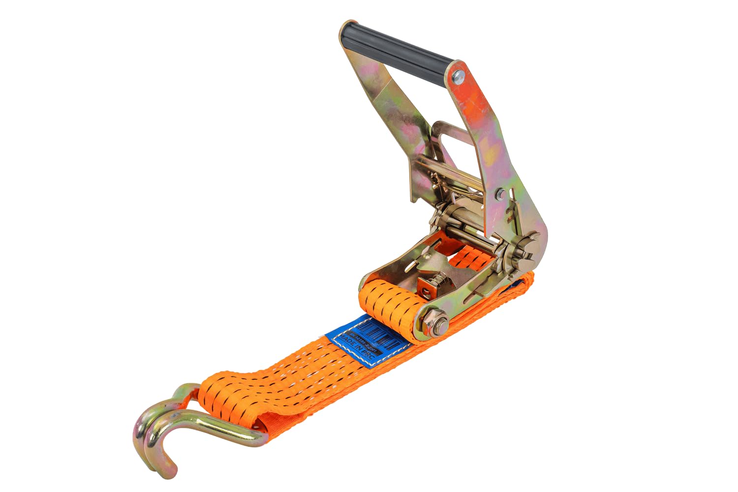 UNITRAILER Set 4 Cinghie di ancoraggio con cricchetto 10m 50mm 5t Arancioni kit professionale per fissaggio carichi pesanti su camion rimorchio e bisarca con gancio in acciaio zincato