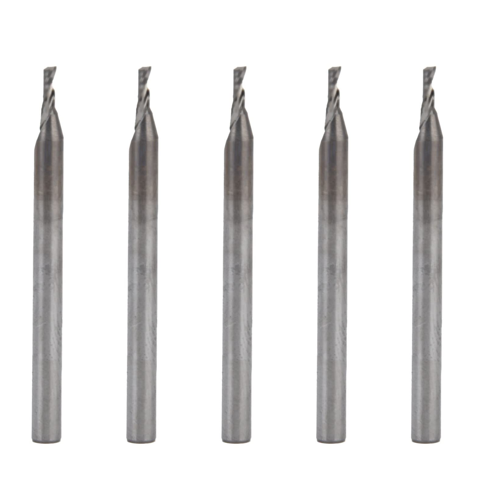 Domary Fresa en Espiral, Broca CNC de Acero de Tungsteno Afilada para Grabado Eficiente, 5 Piezas, Tamaño Cabeza 1,5 Mm