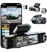 BOTSLAB 4 Kanal Dashcam Auto Vorne Hinten Innen, 4 Channel 3K+3 * 1080P, Autokamera, GPS 5GHz WiF...