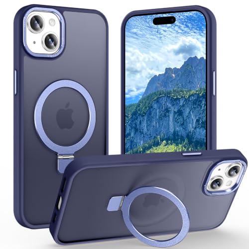 Lufanbis Magnetic for iPhone 15 Plus Case with Ring Stand, Blue - image 1