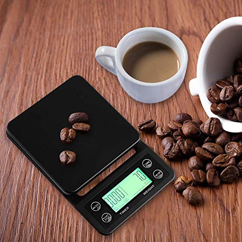 Nourish Digital Kitchen Food And Coffee Scale + Timer: Precision Sensors, Large Glass Weight Platform, And Large Backlit Display #TOP5